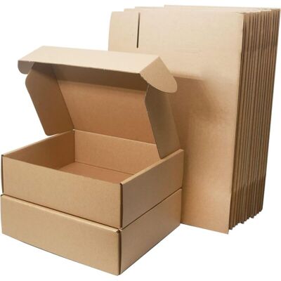 Longziming - 15 Pieces Corrugated Mailing Boxes, 250x200x70mm Small Parcel Boxes, Packing Post Boxes for Business, Shipping, Storage or Gift- Longziming - 15 Pieces Corrugated Mailing Boxes, 250x200x70mm Small Parcel Boxes, Packing Post Boxes for Business, Shipping, Storage or Gift-
