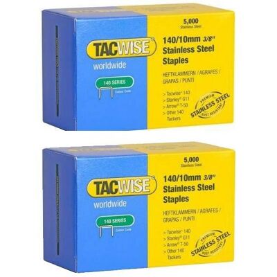 Tacwise - 2 x 0477 140 Series Stainless Steel Staple Selection Pack 10mm x 5000 Tacwise - 2 x 0477 140 Series Stainless Steel Staple Selection Pack 10mm x 5000