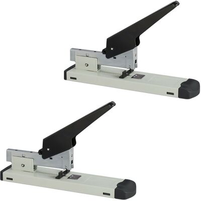 Relaxdays Professional Stapler, 2x Set, 210-Sheet Capacity, 24/6 Staples, 70 mm Depth, Office, Heavy-Duty, Durable, Grey Relaxdays Professional Stapler, 2x Set, 210-Sheet Capacity, 24/6 Staples, 70 mm Depth, Office, Heavy-Duty, Durable, Grey
