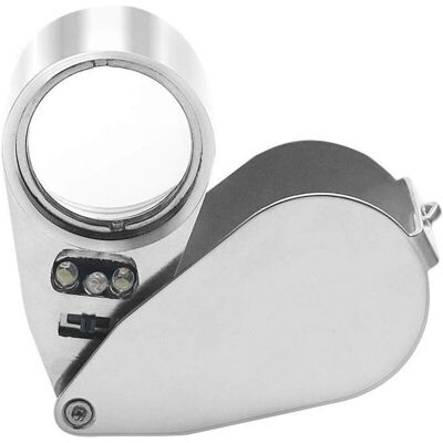 Linghhang - 40X Jeweler Magnifying Glass Foldable Pocket Magnifier Illuminated Magnifying Glass with led Light and uv Lamp, Suitable for Reading Linghhang - 40X Jeweler Magnifying Glass Foldable Pocket Magnifier Illuminated Magnifying Glass with led Light and uv Lamp, Suitable for Reading