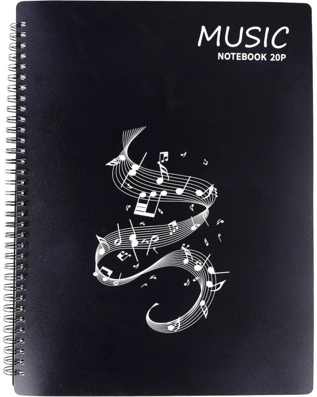 Alwaysh - A4 Size 20 Pages / 40 Pockets g Clef Music Sheet Storage Folder, Song Paper Storage Document Organizer Bag for Musicians and Musicians