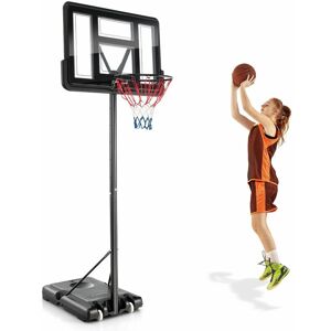 GYMAX Height Adjustable Basketball Hoop System Wheels & Fillable Base Basketball Goal