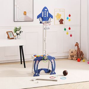 Livingandhome - Blue Basketball Golf Ring Toss Activity Centre for Toddlers