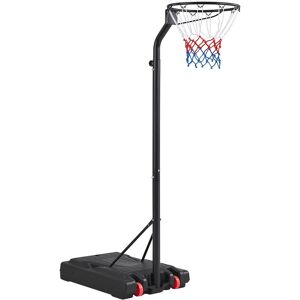 Portable Netball Hoop & Post, 212-305 cm Hoop height Adjustment For Kids & Adults, Black - black - Yaheetech