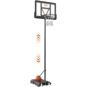 VEVOR Basketball Hoop, 4-10 ft Adjustable Height Portable Backboard System, 44 inch Basketball Hoop & Goal, Kids & Adults Basketball Set with Wheels,