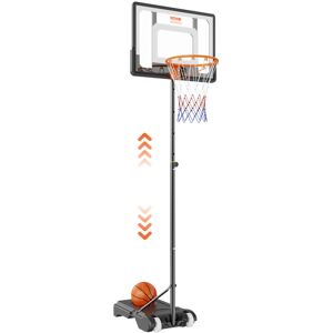 VEVOR Basketball Hoop, 5-7 ft Adjustable Height Portable Backboard System, 32 inch Basketball Hoop & Goal, Kids & Adults Basketball Set with Wheels, Stand,