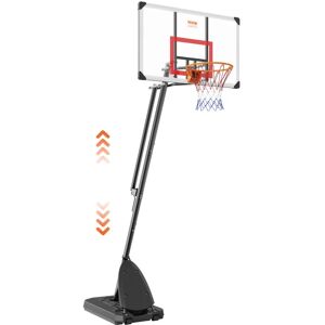 VEVOR Basketball Hoop, 7.6-10 ft Adjustable Height Portable Backboard System, 50 inch Basketball Hoop & Goal, Kids & Adults Basketball Set with Wheels,