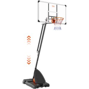 VEVOR Basketball Hoop, 7.6-10 ft Adjustable Height Portable Backboard System, 54 inch Basketball Hoop & Goal, Kids & Adults Basketball Set with