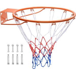 VEVOR Basketball Rim, Wall Door Mounted Basketball Hoop, Heavy Duty Q235 Basketball Flex Rim Goal Replacement with Net, Standard 18' Indoor and Outdoor