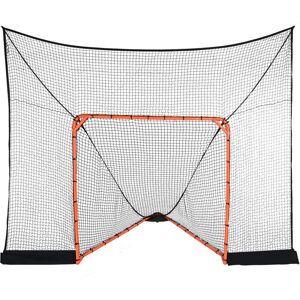 VEVOR Hockey and Lacrosse Goal Backstop with Extended Coverage, 12' x 9' Lacrosse Net, Complete Accessories Training Net, Quick Easy Setup Backyard