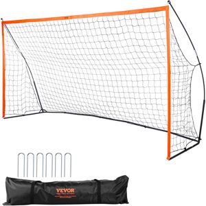 VEVOR Portable Soccer Goal, 12.4x6.4 ft Adults Kids Backyard Soccer Net, Large Practice Soccer Net, Steel Fiberglass Structure Training Soccer Goal Set,