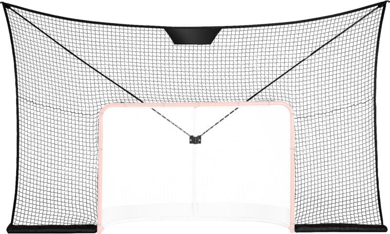 VEVOR Hockey Goal Backstop Net, Street Hockey Sports Backstop Netting, Portable Indoor Outdoor Hockey Training Net, 12x7 ft Large Size Target Net, Easy