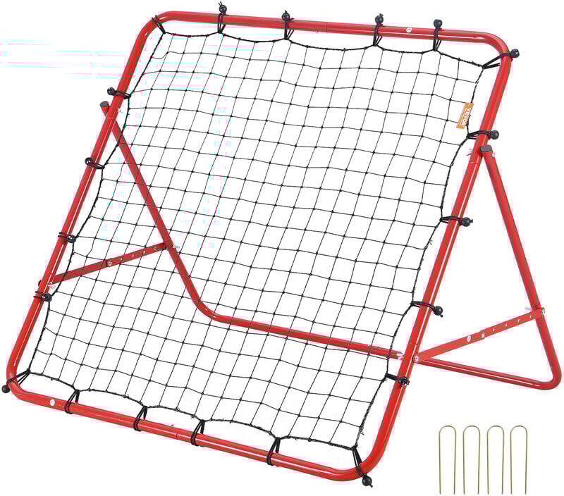 MOPHORN VEVOR Soccer Rebounder Rebound Net, Kick-Back 39"x39", Portable Football Training Gifts, Fully Adjustable Angles Goal Net, Aids & Equipment for Kids