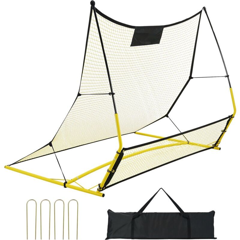 Mophorn - 2-IN-1 Portable Soccer Trainer, 72'x51' Rebounder Net, Iron Soccer Practice Equipment with Portable Bag, Ideal for Team and Solo Training