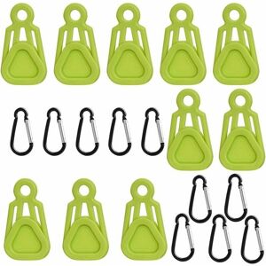 HOOPZI 10 Pcs Tent Fixingtarp Clips Lock Grip Awning Clamp Set Instant Clip Tent Accessories for Camping,Green