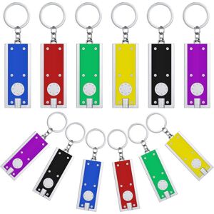 Héloise - 12 Pieces Mini led Key Chains Keychain Flashlight Tiny Dog Collar Light in Assorted Colors Flashlight Portable Keychain for Outdoor Camping