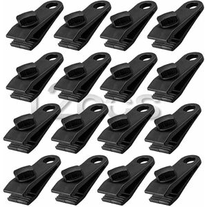 12Pcs Tarp Clip Clamp, Heavy Duty Tarp Clamp Set Instant Awning Clamp for Tarp Tents Caravan Garden Shade Cover, Black (12) - Alwaysh