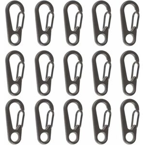 HOOPZI 15pcs Carabiner Hook for Excursion Climbing, Solid Aluminum Multifunction D-Ring Carabiners with edc Stopper Hook for Camping Traveling Hiking