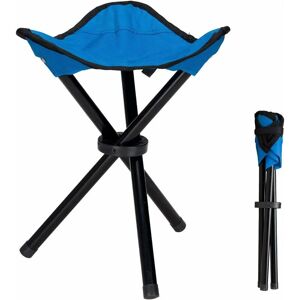 Héloise - 3 Leg Canvas Foldable Portable Tripod Stool for Hiking, Camping, Fishing, Picnic, Beach, bbq, Travel, Backpacking, Garden (Blue)