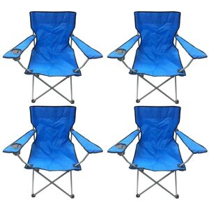 NALU 4 Blue & Black Lightweight Folding Camping Beach Captains Chairs