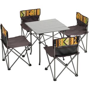 WARMIEHOMY 5 Piece Folding Camping Table and Chairs Set Portable with Carrying Bag