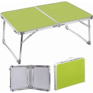 DAY PLUS 60cm Folding Table,Portable Foldable Small Table with Carrying Handle, Green Square, Camping Picnic Small Table, Fold Up Computer Table, Lightweight