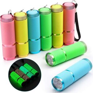 Héloise - 8 Pieces Flashlights 9 led Rubber Coated Flashlights with Handle Mini led Torch Fluorescent Flashlight Aluminum Portable Flashlight for