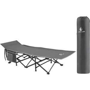 Alpha Camp - Camping Folding Bed with Carrier Bag Grey