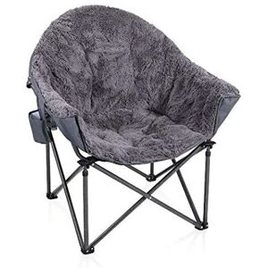 Alpha Camp - Folding Moon Camping Chair Oversized Grey