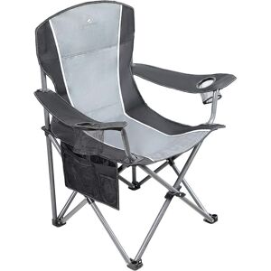 Alpha Camp - Oversized Camping Chair Folding Portable Chair Grey+Black