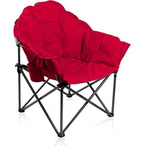 Alpha Camp - Oversized Camping Chair Folding Portable Chair Red