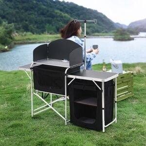 WARMIEHOMY Aluminum Camp Kitchen with Zippered Storage and Camp Tables