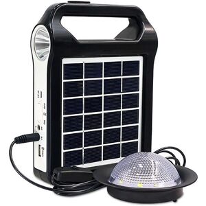 Alwaysh - Portable outdoor rechargeable solar generator power system with flashlight backup power supply for lighting camping