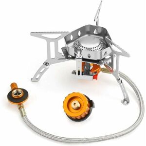 Alwaysh - Camping Stove, Portable 3500W Folding Gas Stove Anti-Wind Gas Burner with Ignition Button for Hiking/Outdoor/Picnic/BBQ/Hiking/Trekking,310g