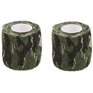 Self Adhesive Outdoor Camouflage Tape 5cm x 4.5m Reusable Camouflage For Hunting, Camping, Cycling 2 Pcs - Denuotop