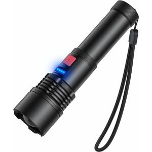 Langray - Flashlight with led led 3000 lumen, Zoomable torch lamp, external waterproof torch for camping (integrated rechargeable battery)