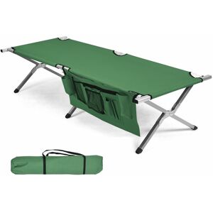 Costway - Folding Camping Cot Collapsible Portable Sleeping Army Camp Bed w/ Carry Bag