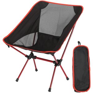 Langray - Portable Folding Beach Chair, Reclining Garden Stool, Convenient Picnic Seat for Camping Hiking Beach Outdoor Red