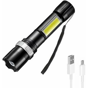 Hoopzi - led Torch usb Rechargeable Torch Super Bright cob Work Torch Workshop Torch Small Lightweight Walking Powerful Torch Suitable for Outdoor