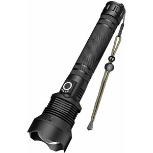 Mumu - Metal led Flashlight, 90000 Lumens XHP70 Ultra Powerful Adjustable Zoomable Waterproof Flashlight