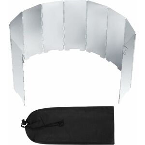 Folding Outdoor Stove Windscreen 10 Plates Aluminum Camping Stove Windshield - Silver - Norcks