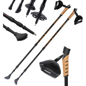 Sportana - Telescopic Nordic Walking Poles 5 Foot Attachments Multi Surface Cork Handles Anti-Shock Suspension Hiking Walking Stick Trekking Pole