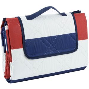 Azuma - Family Picnic Blanket Waterproof Travel Rug Camping Mat Blue Red Stripe l 130x150cm - Blue