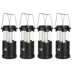 Rose - Portable d Camping Light, Waterproof Battery Operated d Lantern, Camping Lantern for diy, Cave, Tent, Emergency Lighting, 4 Pack