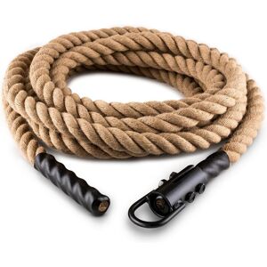 AOUGO Power Rope H4 4M Training Rope (3.8CM, Hemp Rope, Ceiling Fixing for Climbing, Natural Hemp Fibers, Robust and Optimal)