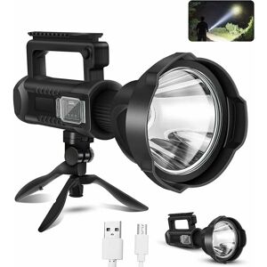 Hoopzi - Rechargeable Spotlight Torch High Lumen, 100000 Lumen Super Bright led Searchlight with Tripod and usb Output and Input, IPX5 Waterproof 4