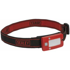 Loops - Red Rechargeable Head Torch - Adjustable Band - Automatic Sensor - 2W cob led