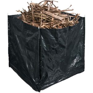 Relaxdays - Garden Waste Bag, 1000 l, Waterproof, Folding, Sturdy pe Material, Refuse Sack, Cuttings & Leaves, Dark Green