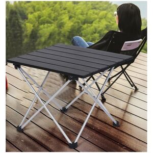 Lightweight Aluminum Portable Camping Table, Easy to Carry, Perfect for Camping, Picnic, Kitchen, Garden, Hiking (Black, 40x34.5x29.5cm) - Rhafayre