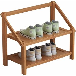 DENUOTOP Shoe Rack, Foldable Bamboo Shelves, Shoe Rack, Space Saving Shoe Rack, No Installation, for Flower Stand, Entryway, Living Room, Cloakroom and